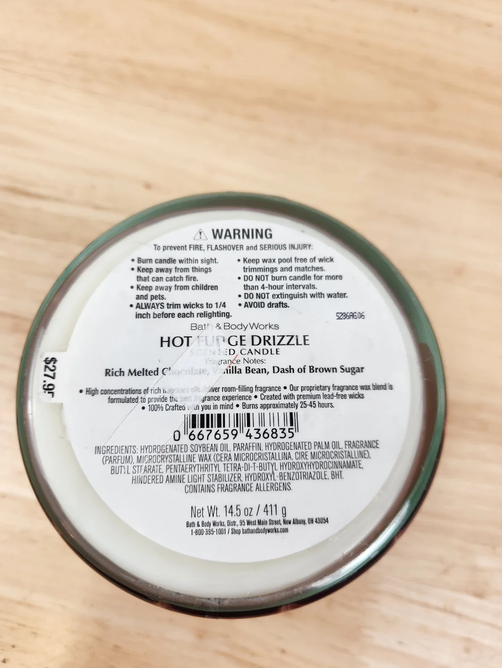 Bath & Body Works Hot Fudge Drizzle Sundae Large 3-Wick Candle 14.5oz - Picture 5 of 5